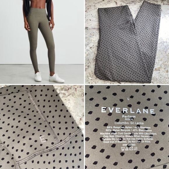 Everlane $68 Dot Perform Ankle Legging LG EUC - Picture 1 of 10